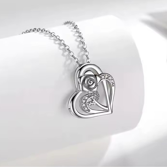 Jewelry - Sterling Silver Rose Cubic Zirconia Necklace